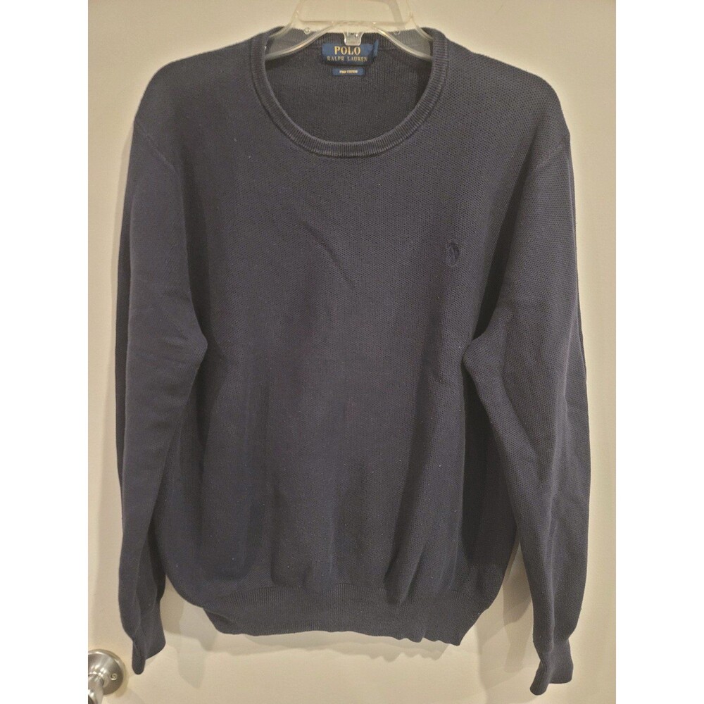 Polo Ralph Lauren Women Size L Washable Pima Cotton Pony Logo Crewneck Sweater